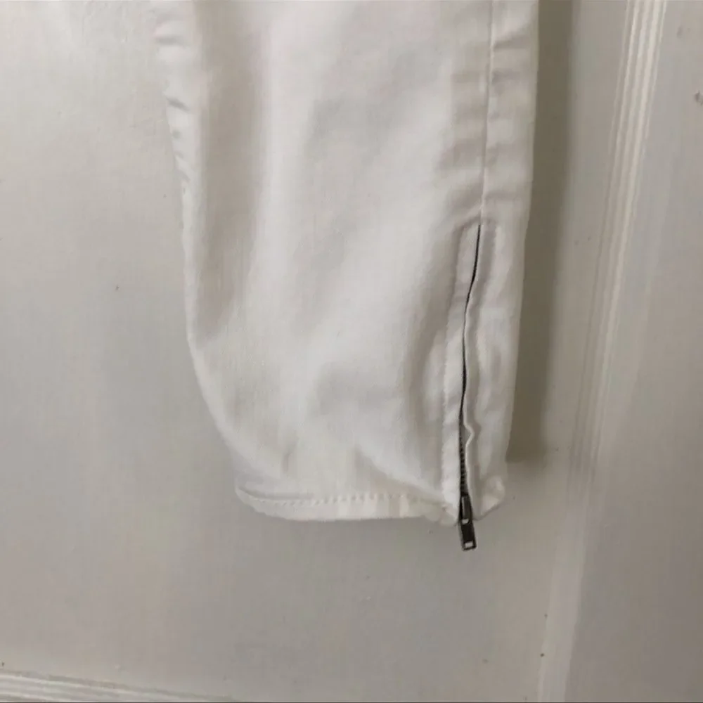 Free People White Zipper Ankle Skinny Jeans 27